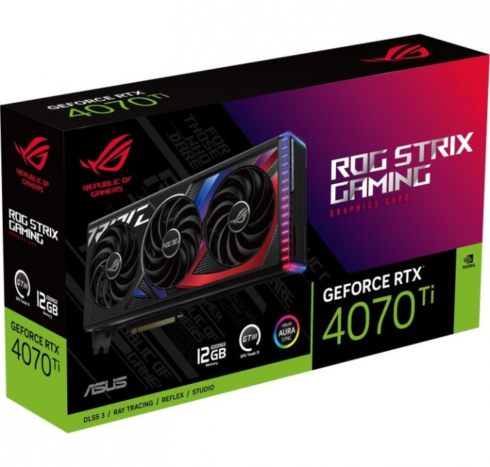 Видеокарта ASUS ROG Strix GeForce RTX 4070 Ti 12GB (ROG-STRIX-RTX4070TI-12G-GAMING), Retail
