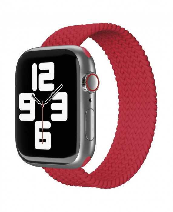 Ремешок нейлоновый плетёный VLP для Apple Watch 42/44/45 S/M красный