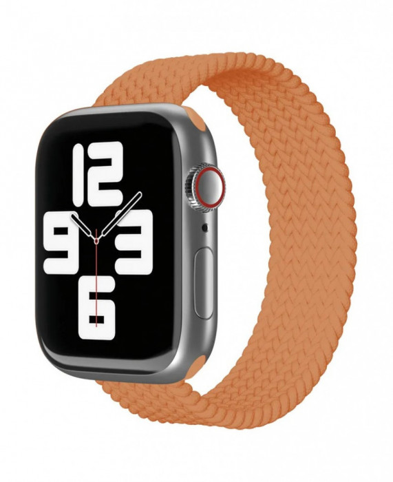 Ремешок нейлоновый плетёный VLP для Apple Watch 42/44/45 S/M оранжевый