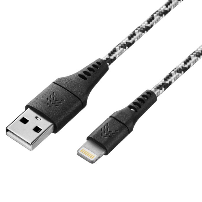 Зарядный кабель ROCKET Contact USB-A/Lightning 1м, чёрно-белый