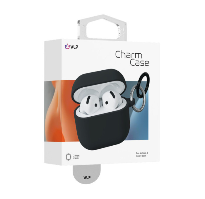 Чехол защитный VLP Charm Case для AirPods 4, черный