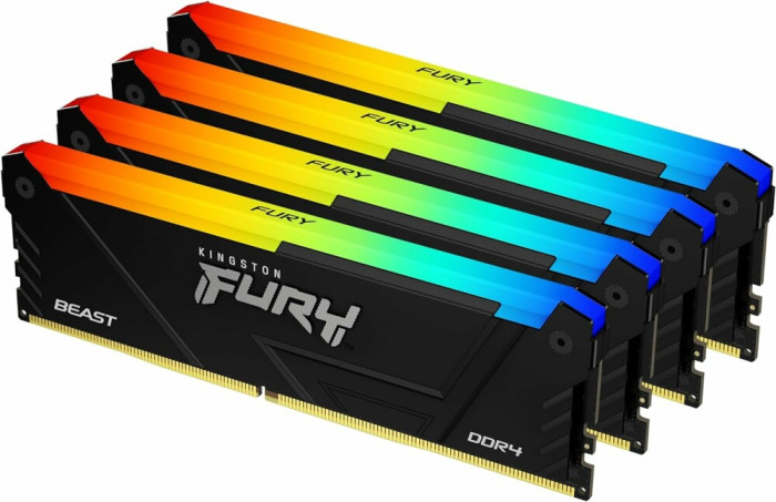 Оперативная память 32Gb DDR4 3200MHz Kingston Fury Beast Black RGB (KF432C16BB2AK4/32) (4x8Gb KIT)