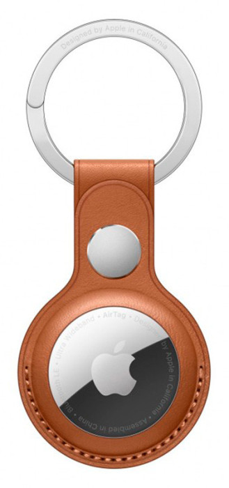Кожаный брелок Apple для AirTag Leather Key Ring Saddle Brown | Фото 2 из 2