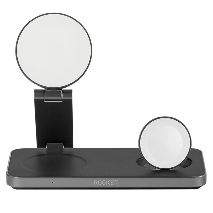 Беспроводное зарядное устройство 3в1 ROCKET Magic, мощность 23Вт, чёрный