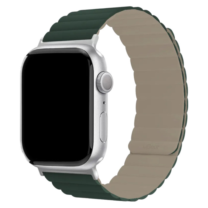Ремешок uBear Mode для Apple Watch M/L (42, 44, 45, 49 мм), силиконовый, зеленый/серый