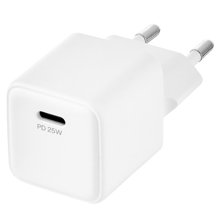 Сетевое зарядное устройство uBear Bridge USB-C, 25 Вт, GaN + Super Fast Charging, white