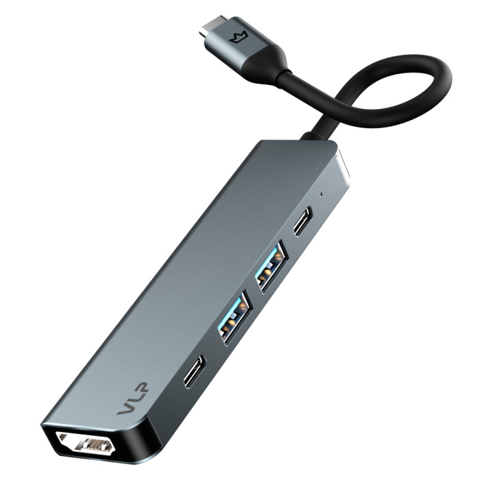 Адаптер VLP Infinity USB-C Hub 5 в 1, серебряный