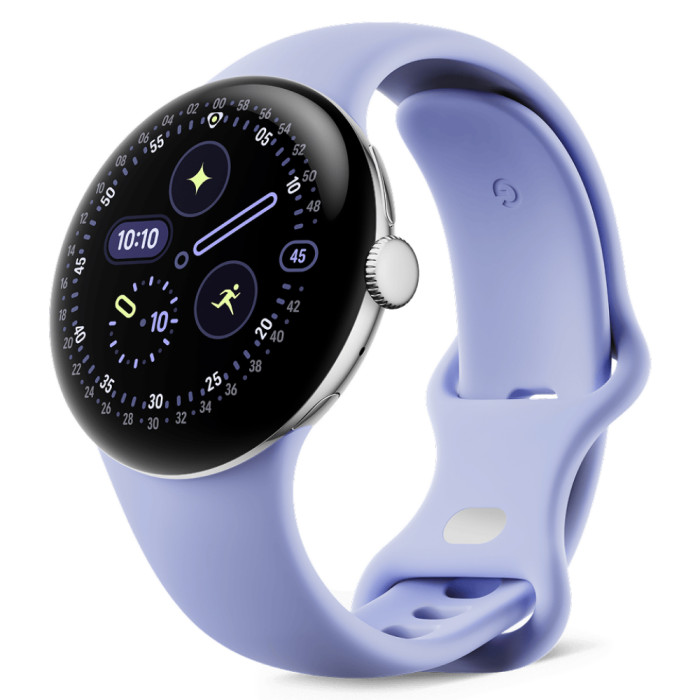 Умные часы Google Pixel Watch 4 41mm Wi-Fi Серебряный/Фиолетовый (Polished Silver/Iris)