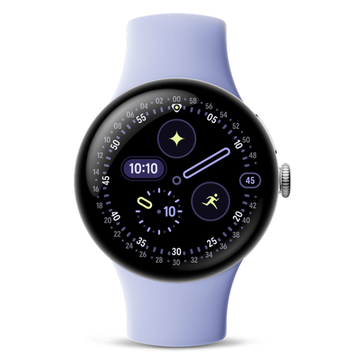Умные часы Google Pixel Watch 4 41mm Wi-Fi Серебряный/Фиолетовый (Polished Silver/Iris)