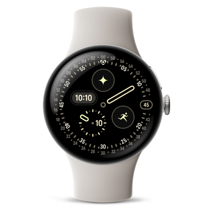 Умные часы Google Pixel Watch 4 41mm Wi-Fi Серебряный/Бежевый (Polished Silver/Porcelain)