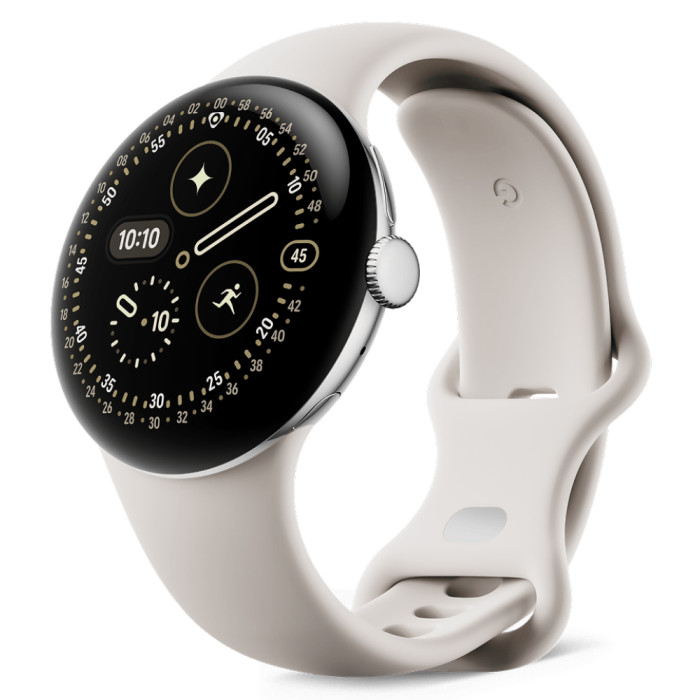 Умные часы Google Pixel Watch 4 41mm Wi-Fi Серебряный/Бежевый (Polished Silver/Porcelain)