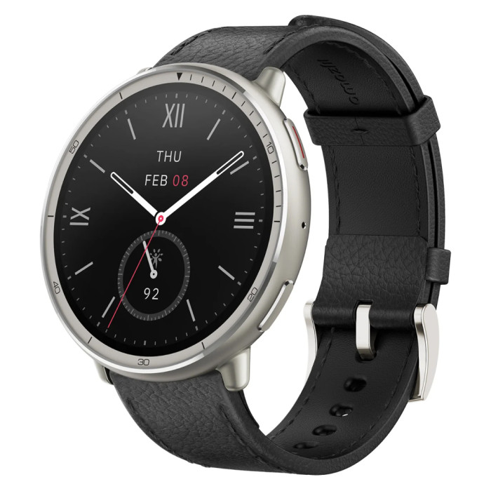 Умные часы Amazfit Active 2 Round Premium Черный (Black Leather)