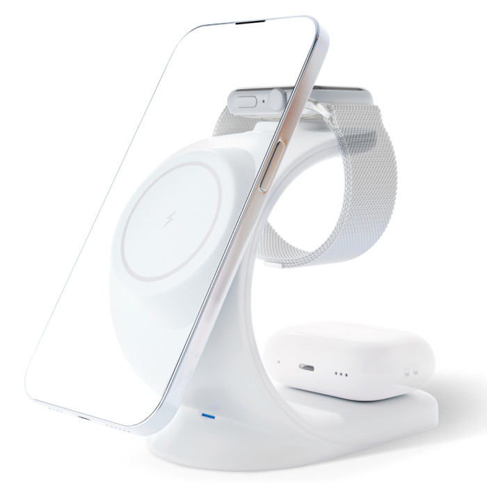 Беспроводное зарядное устройство VLP Powerstand 3in1 для Apple, белое