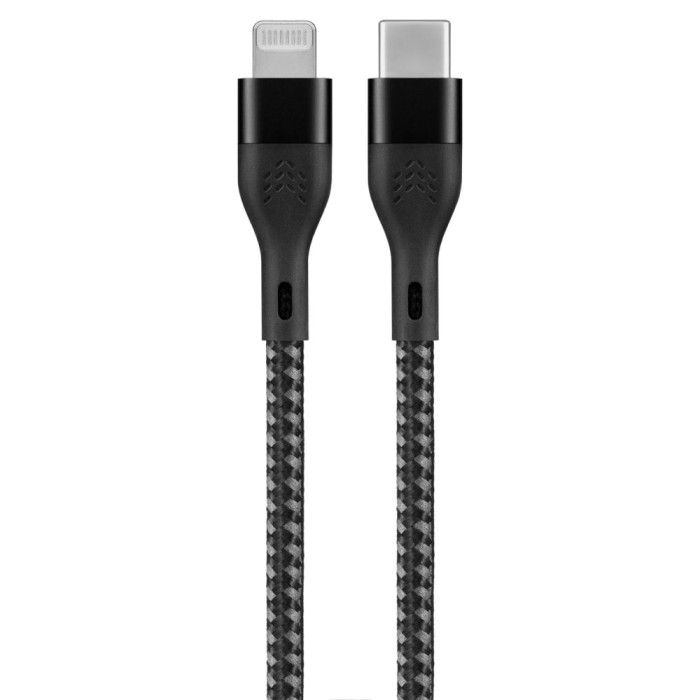 Зарядный кабель Rocket Urban USB-C/Lightning, 1м, нейлоновая оплётка, чёрно-серый