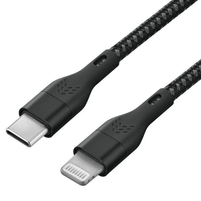 Зарядный кабель Rocket Urban USB-C/Lightning, 1м, нейлоновая оплётка, чёрно-серый