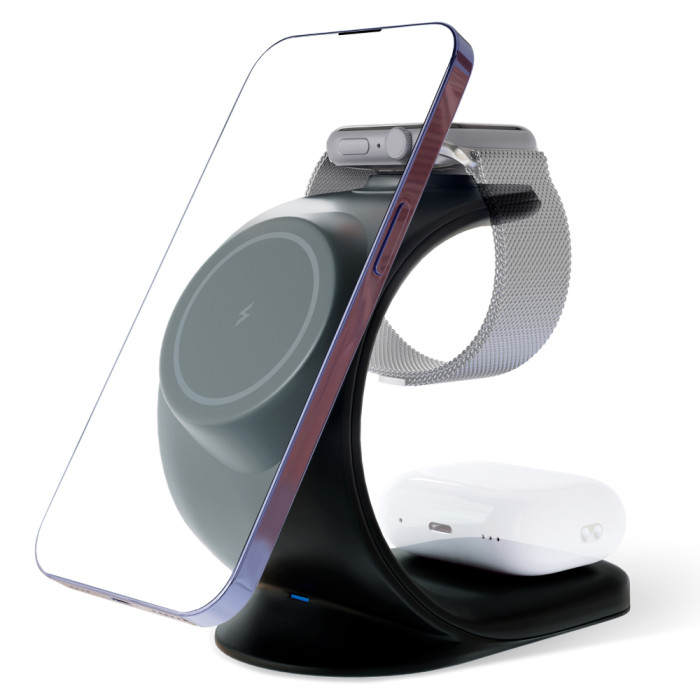Беспроводное зарядное устройство VLP Powerstand 3in1 для Apple, черное