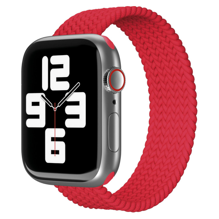Ремешок нейлоновый плетёный VLP для Apple Watch 42/44/45 S/M красный