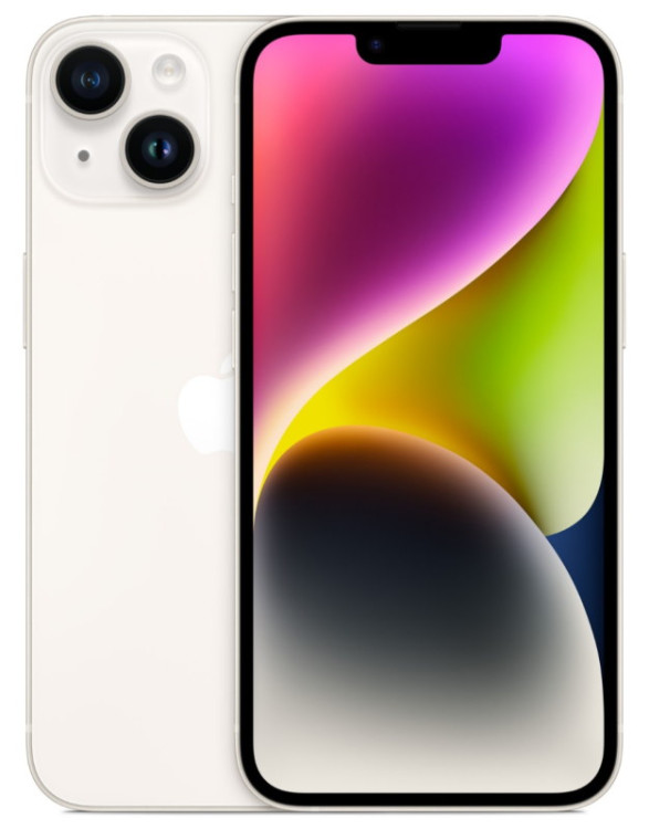 Смартфон Apple iPhone 14 128GB Сияющая звезда (Starlight) nano SIM + eSIM (Без RuStore)