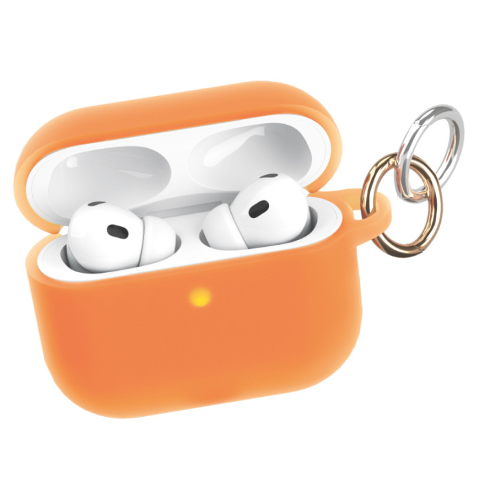 Чехол силиконовый VLP Charm Case для AirPods Pro 3, оранжевый