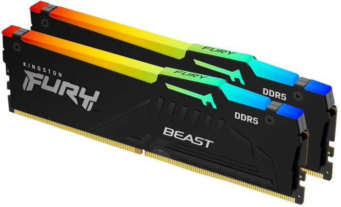 Оперативная память 64Gb DDR5 5600MHz Kingston Fury Beast RGB (KF556C36BBEAK2-64) (2x32Gb KIT)