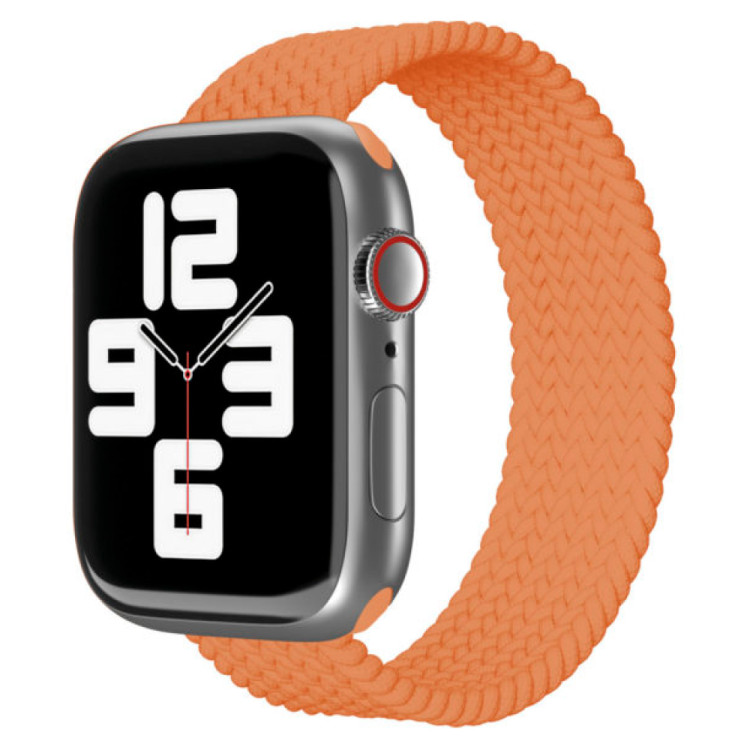 Ремешок нейлоновый плетёный VLP для Apple Watch 42/44/45 S/M оранжевый