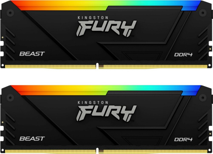 Оперативная память 16Gb DDR4 3600MHz Kingston Fury Beast RGB (KF436C17BB2AK2/16) (2x8Gb KIT)