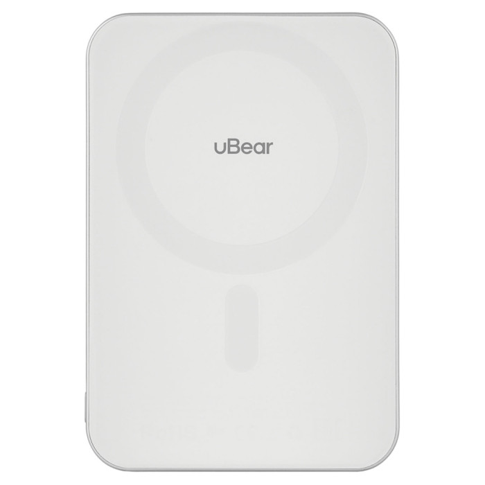 Внешний аккумулятор uBear Slide Power bank 5000mAh, PD20W, Qi2, белый