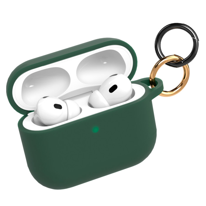 Чехол силиконовый VLP Charm Case для AirPods Pro 3, темно-зеленый