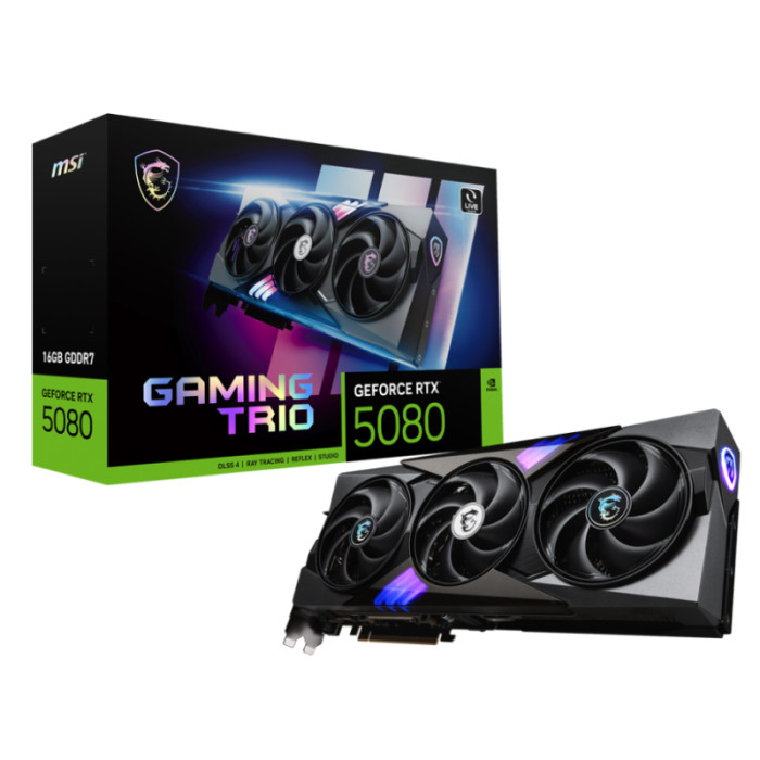 Видеокарта NVIDIA GeForce RTX 5080 MSI 16Gb (RTX 5080 16G GAMING TRIO) | Фото 1 из 1