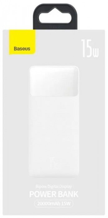 Внешний аккумулятор Baseus Bipow Digital Display 15W 20000 мА⋅ч Белый PPDML-J02