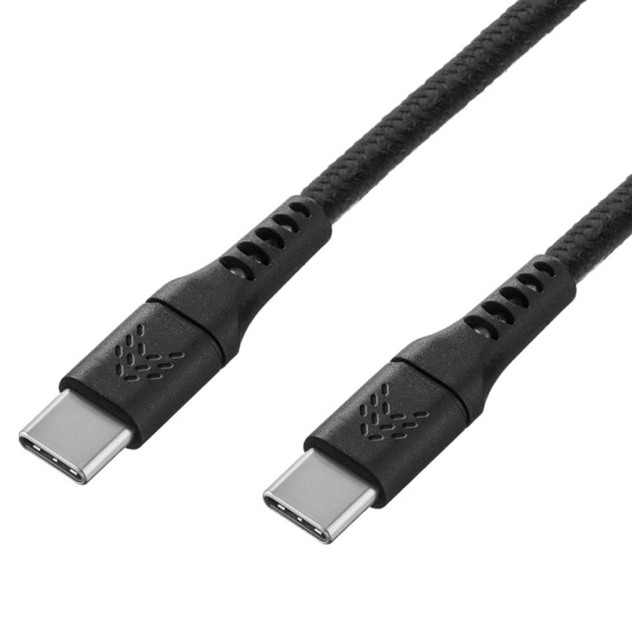 Зарядный кабель Rocket Contact USB-C/USB-C 1 м, чёрный, тканевая оплётка