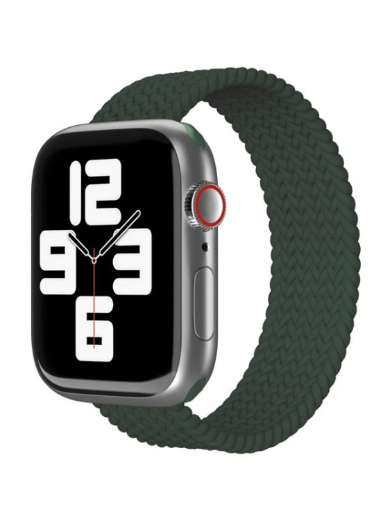 Ремешок нейлоновый плетёный VLP для Apple Watch 38/40/41 L/XL тёмно-зелёный