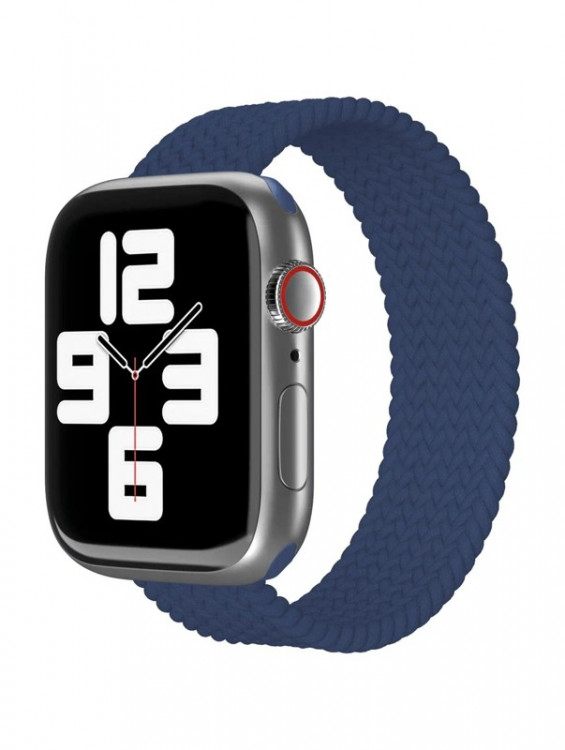 Ремешок нейлоновый плетёный VLP для Apple Watch 38/40/41 L/XL тёмно-синий
