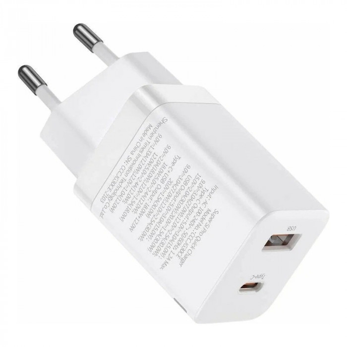 Зарядное устройство Baseus Super Si Pro Type-C to USB 30W Белый (CCSUPP-E02) | Фото 5 из 7