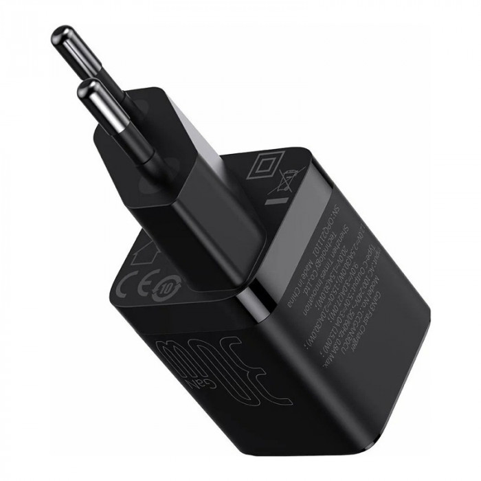 Зарядное устройство Baseus GaN3 Fast Charger 1C 30W EU Black (CCGN010101) | Фото 3 из 7