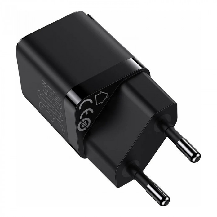 Зарядное устройство Baseus GaN3 Fast Charger 1C 30W EU Black (CCGN010101)