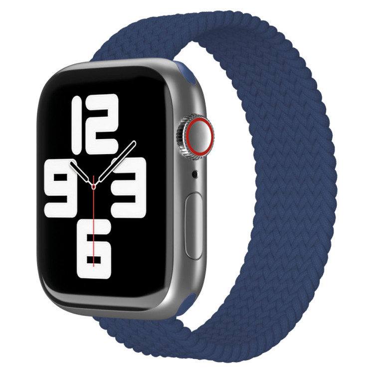 Ремешок нейлоновый плетёный VLP для Apple Watch 38/40/41 S/M тёмно-синий