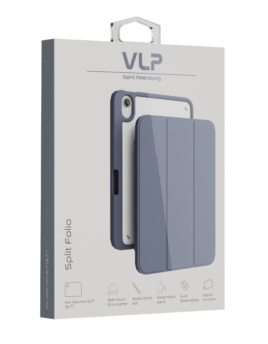 Чехол защитный VLP Split Folio для iPad mini 6/7, лавандовый