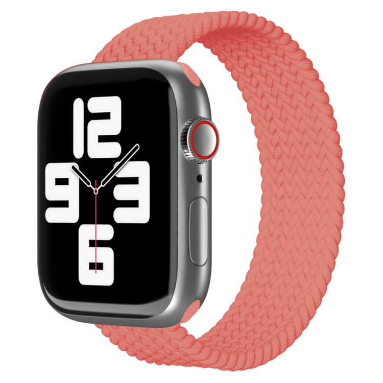 Ремешок нейлоновый плетёный VLP для Apple Watch 42/44/45 S/M коралловый