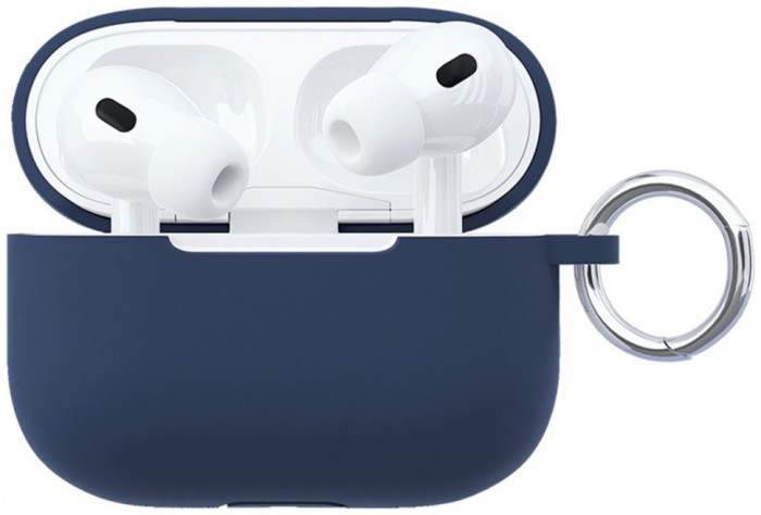 Чехол силиконовый VLP Soft Touch, с кольцом, для AirPods Pro 2 (2022), темно-синий