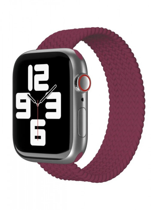 Ремешок нейлоновый плетёный VLP для Apple Watch 42/44/45 S/M марсала | Фото 1 из 4