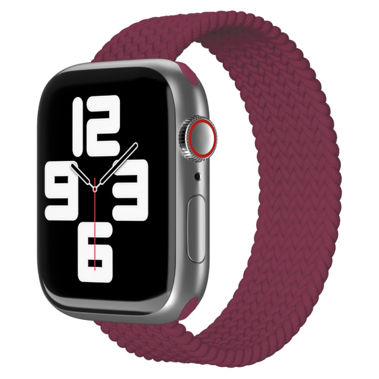 Ремешок нейлоновый плетёный VLP для Apple Watch 42/44/45 S/M марсала
