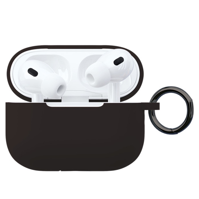 Чехол силиконовый VLP Soft Touch, с кольцом, для AirPods Pro 2 (2022), черный