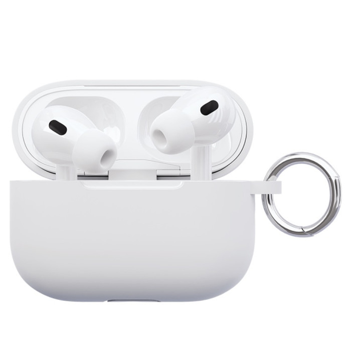 Чехол силиконовый VLP Soft Touch, с кольцом, для AirPods Pro 2 (2022), белый