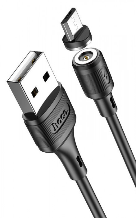 Кабель HOCO X52 Sereno Magnetic MicroUSB, 2.4А, магнитный, 1м, PVC Черный | Фото 1 из 5