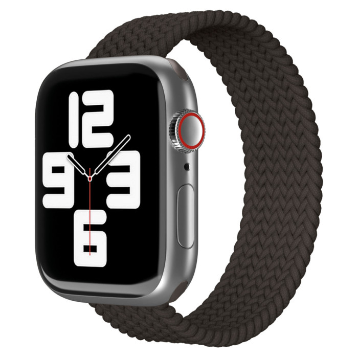 Ремешок нейлоновый плетёный VLP для Apple Watch 42/44/45 S/M чёрный