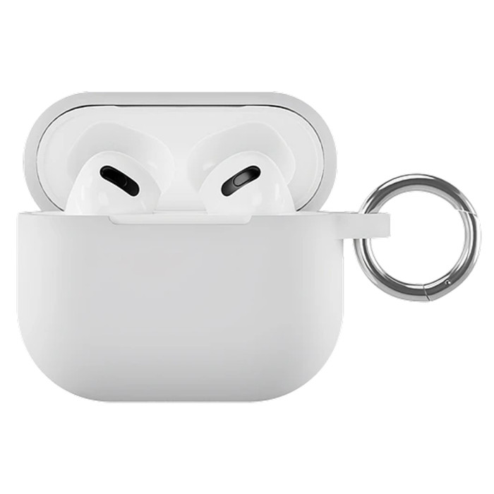 Чехол силиконовый VLP Soft Touch, с кольцом, для AirPods (3rd generation), белый