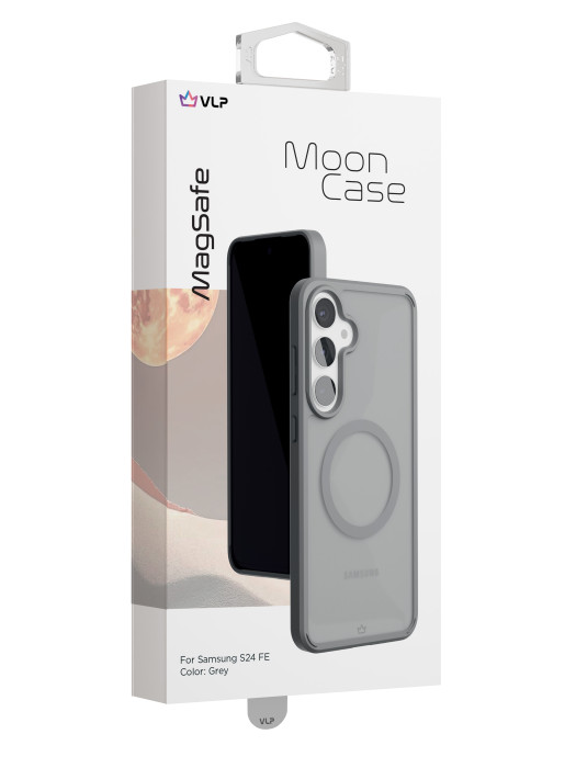 Чехол защитный VLP Moon Case с MagSafe для Samsung S24 FE, серый