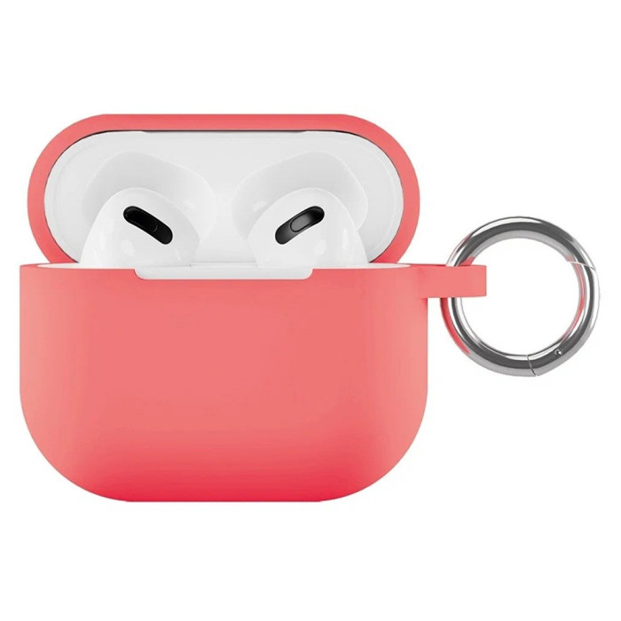 Чехол силиконовый VLP Soft Touch, с кольцом, для AirPods (3rd generation), коралловый