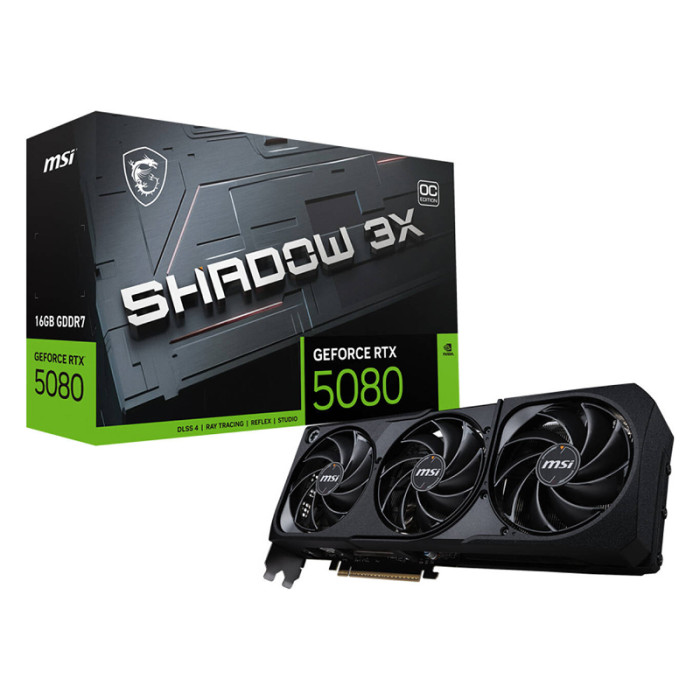Видеокарта NVIDIA GeForce RTX 5080 MSI OC 16Gb (RTX 5080 16G SHADOW 3X OC)